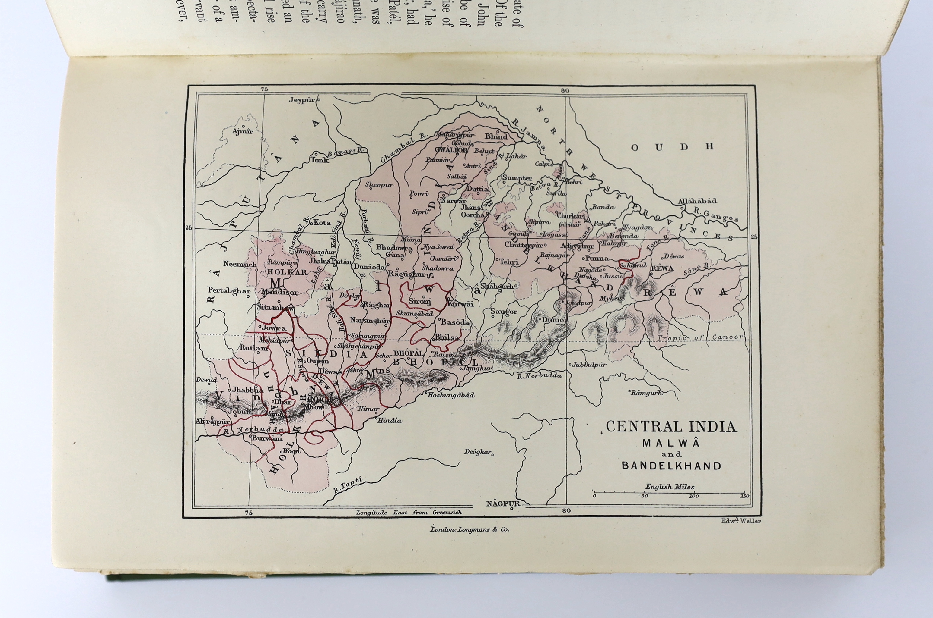 Malleson, Col. G.B. - An Historical Sketch of the Native States of India in Subsidiary Alliance with the British Government. 6 coloured maps; publisher's gilt and blind decorated cloth. (1875)